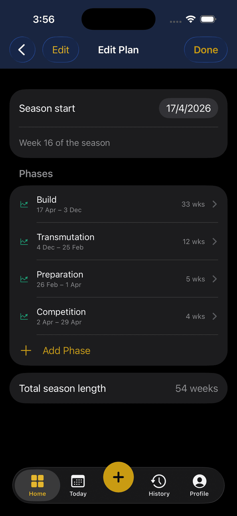 Every phase is editable in the Quick Catch app